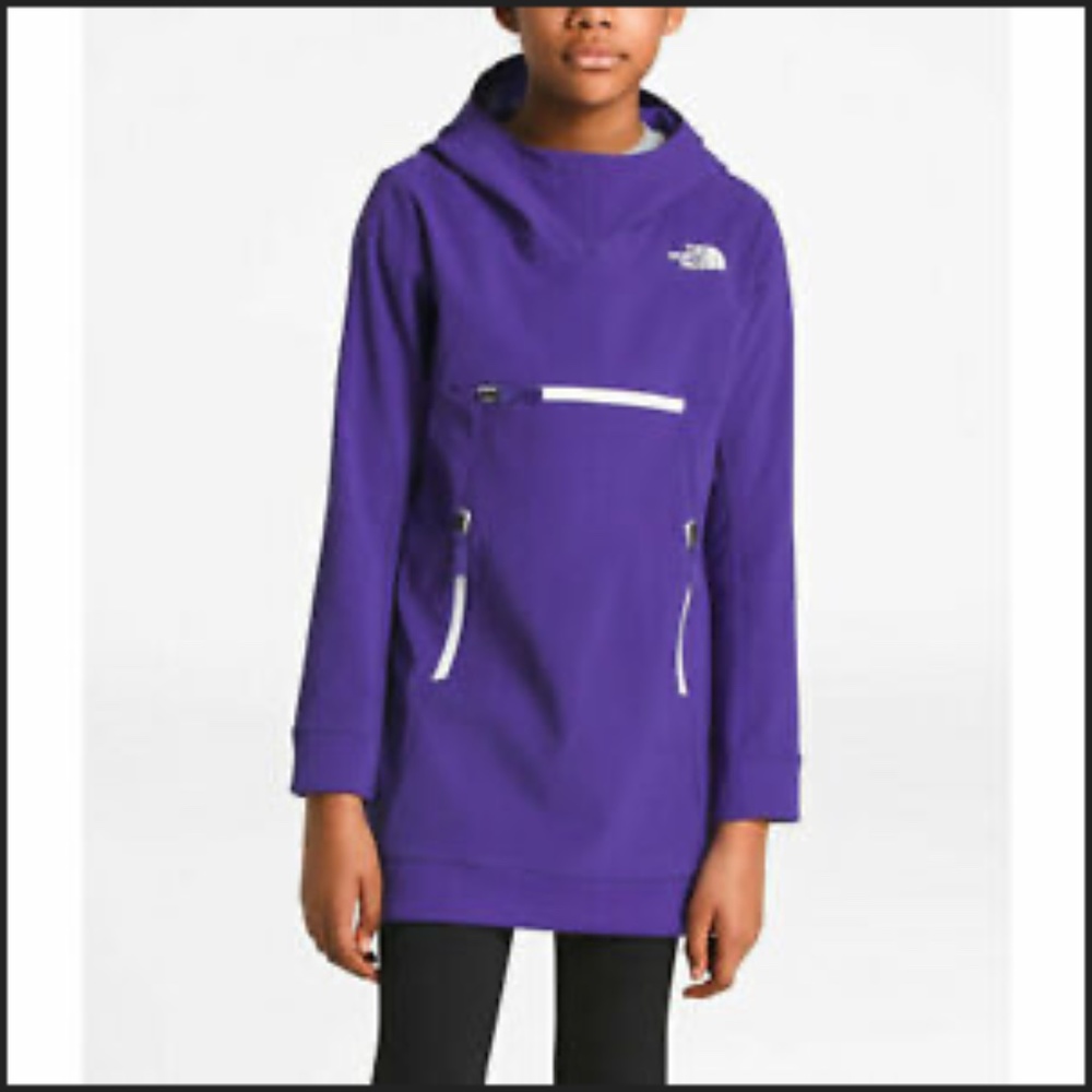 The North Face girls tekno pullover water- resistant jacket in purple